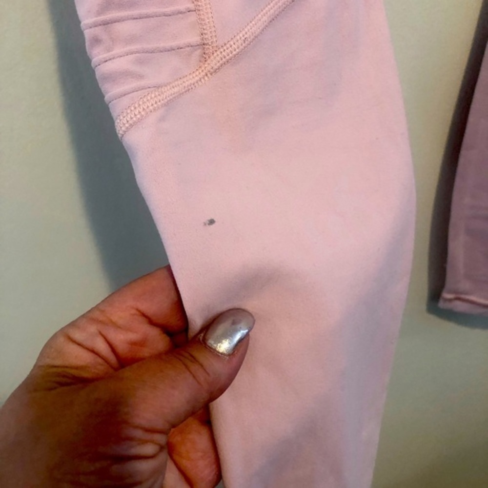ATHLETA INCLINATION MOTO BABY PINK YOGA PICKLEBALL RUNNING GYM TIGHTS LEGGINGS S - Picture 7 of 12